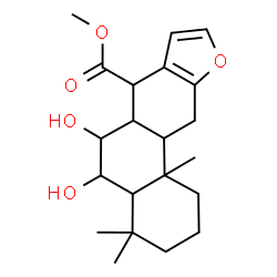 ChemSpider 2D Image | Methyl 5,6-dihydroxy-4,4,11b-trimethyl-1,2,3,4,4a,5,6,6a,7,11,11a,11b-dodecahydrophenanthro[3,2-b]furan-7-carboxylate | C21H30O5