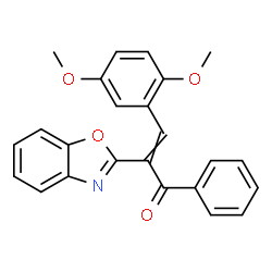 ChemSpider 2D Image | 2-(1,3-Benzoxazol-2-yl)-3-(2,5-dimethoxyphenyl)-1-phenyl-2-propen-1-one | C24H19NO4