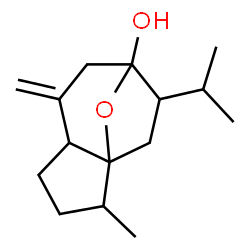 ChemSpider 2D Image | 9-Isopropyl-2-methyl-6-methylene-11-oxatricyclo[6.2.1.0~1,5~]undecan-8-ol | C15H24O2