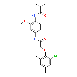 ChemSpider 2D Image | N-(4-{[(2-Chloro-4,6-dimethylphenoxy)acetyl]amino}-2-methoxyphenyl)-2-methylpropanamide | C21H25ClN2O4