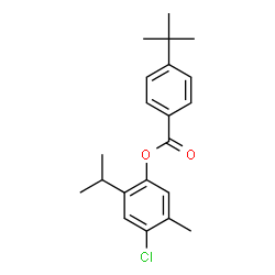 ChemSpider 2D Image | 4-Chloro-2-isopropyl-5-methylphenyl 4-(2-methyl-2-propanyl)benzoate | C21H25ClO2
