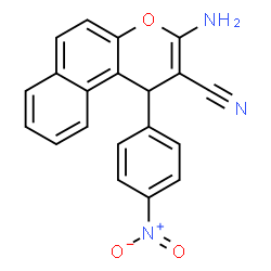 ChemSpider 2D Image | 3-Amino-1-(4-nitrophenyl)-1H-benzo[f]chromene-2-carbonitrile | C20H13N3O3