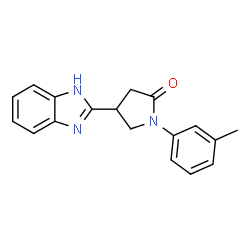 ChemSpider 2D Image | 4-(1H-Benzimidazol-2-yl)-1-(3-methylphenyl)-2-pyrrolidinone | C18H17N3O