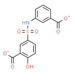 ChemSpider 2D Image | 5-[(3-Carboxylatophenyl)sulfamoyl]-2-hydroxybenzoate | C14H9NO7S