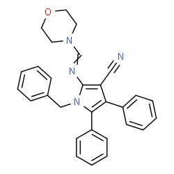 ChemSpider 2D Image | 1-Benzyl-2-[(4-morpholinylmethylene)amino]-4,5-diphenyl-1H-pyrrole-3-carbonitrile | C29H26N4O