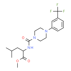 ChemSpider 2D Image | Methyl N-({4-[3-(trifluoromethyl)phenyl]-1-piperazinyl}carbonyl)leucinate | C19H26F3N3O3