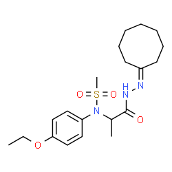 ChemSpider 2D Image | N-[1-(N'-cyclooctylidenehydrazinecarbonyl)ethyl]-N-(4-ethoxyphenyl)methanesulfonamide | C20H31N3O4S