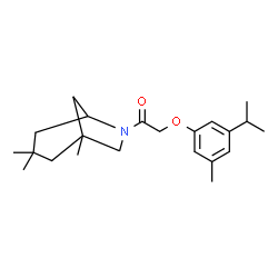 ChemSpider 2D Image | 2-(3-Isopropyl-5-methylphenoxy)-1-(1,3,3-trimethyl-6-azabicyclo[3.2.1]oct-6-yl)ethanone | C22H33NO2