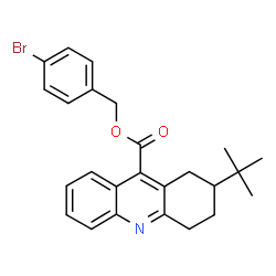 ChemSpider 2D Image | 4-Bromobenzyl 2-(2-methyl-2-propanyl)-1,2,3,4-tetrahydro-9-acridinecarboxylate | C25H26BrNO2
