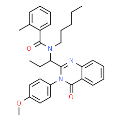 ChemSpider 2D Image | N-{1-[3-(4-Methoxyphenyl)-4-oxo-3,4-dihydro-2-quinazolinyl]propyl}-2-methyl-N-pentylbenzamide | C31H35N3O3