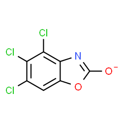 ChemSpider 2D Image | 4,5,6-Trichloro-1,3-benzoxazol-2-olate | C7HCl3NO2