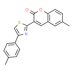 ChemSpider 2D Image | 6-Methyl-3-[4-(4-methylphenyl)-1,3-thiazol-2-yl]-2H-chromen-2-one | C20H15NO2S