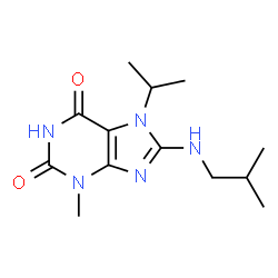 ChemSpider 2D Image | 8-(Isobutylamino)-7-isopropyl-3-methyl-3,7-dihydro-1H-purine-2,6-dione | C13H21N5O2