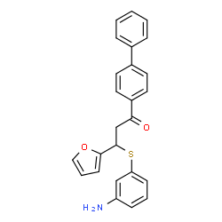 ChemSpider 2D Image | 3-[(3-Aminophenyl)sulfanyl]-1-(4-biphenylyl)-3-(2-furyl)-1-propanone | C25H21NO2S
