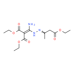 ChemSpider 2D Image | Diethyl {amino[2-(4-ethoxy-4-oxo-2-butanylidene)hydrazino]methylene}malonate | C14H23N3O6