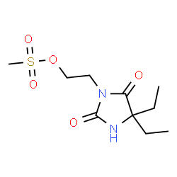 ChemSpider 2D Image | 2-(4,4-Diethyl-2,5-dioxo-1-imidazolidinyl)ethyl methanesulfonate | C10H18N2O5S