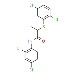 ChemSpider 2D Image | N-(2,4-Dichlorophenyl)-2-[(2,5-dichlorophenyl)sulfanyl]propanamide | C15H11Cl4NOS