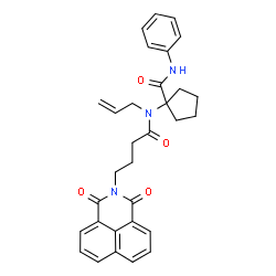 ChemSpider 2D Image | 1-{Allyl[4-(1,3-dioxo-1H-benzo[de]isoquinolin-2(3H)-yl)butanoyl]amino}-N-phenylcyclopentanecarboxamide | C31H31N3O4