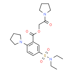ChemSpider 2D Image | 2-Oxo-2-(1-pyrrolidinyl)ethyl 5-(diethylsulfamoyl)-2-(1-pyrrolidinyl)benzoate | C21H31N3O5S