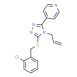 ChemSpider 2D Image | 4-{4-Allyl-5-[(2-chlorobenzyl)sulfanyl]-4H-1,2,4-triazol-3-yl}pyridine | C17H15ClN4S