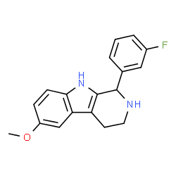 ChemSpider 2D Image | 1-(3-Fluorophenyl)-6-methoxy-2,3,4,9-tetrahydro-1H-beta-carboline | C18H17FN2O