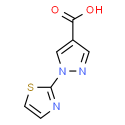 ChemSpider 2D Image | 1-(1,3-Thiazol-2-yl)-1H-pyrazole-4-carboxylic acid | C7H5N3O2S