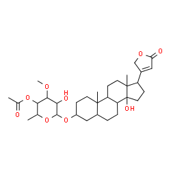 ChemSpider 2D Image | 3-[(4-O-Acetyl-6-deoxy-3-O-methylhexopyranosyl)oxy]-14-hydroxycard-20(22)-enolide | C32H48O9