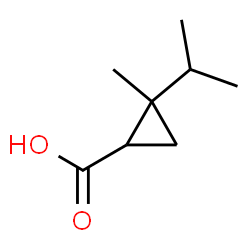 ChemSpider 2D Image | 2-Isopropyl-2-methylcyclopropanecarboxylic acid | C8H14O2