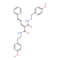 ChemSpider 2D Image | N,N'-Bis[2-(4-methoxyphenyl)ethyl]-2-(3-phenyl-2-propen-1-ylidene)malonamide | C30H32N2O4