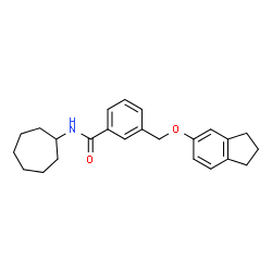 ChemSpider 2D Image | N-Cycloheptyl-3-[(2,3-dihydro-1H-inden-5-yloxy)methyl]benzamide | C24H29NO2
