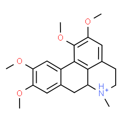 ChemSpider 2D Image | 1,2,9,10-Tetramethoxy-6-methyl-5,6,6a,7-tetrahydro-4H-dibenzo[de,g]quinolinium | C21H26NO4