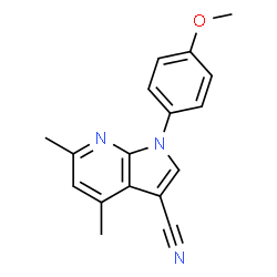 ChemSpider 2D Image | 1-(4-Methoxyphenyl)-4,6-dimethyl-1H-pyrrolo[2,3-b]pyridine-3-carbonitrile | C17H15N3O
