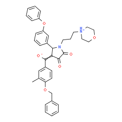 ChemSpider 2D Image | [4-(Benzyloxy)-3-methylphenyl]{1-[3-(morpholin-4-ium-4-yl)propyl]-4,5-dioxo-2-(3-phenoxyphenyl)-3-pyrrolidinylidene}methanolate | C38H38N2O6