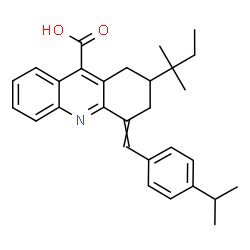 ChemSpider 2D Image | 4-(4-Isopropylbenzylidene)-2-(2-methyl-2-butanyl)-1,2,3,4-tetrahydro-9-acridinecarboxylic acid | C29H33NO2