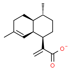ChemSpider 2D Image | 2-[(1R,4R,4aS,8aR)-4,7-Dimethyl-1,2,3,4,4a,5,6,8a-octahydro-1-naphthalenyl]acrylate | C15H21O2