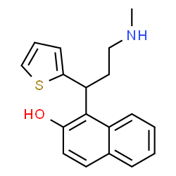 ChemSpider 2D Image | 1-[3-(Methylamino)-1-(2-thienyl)propyl]-2-naphthol | C18H19NOS