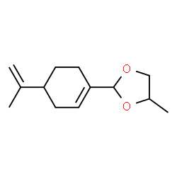 ChemSpider 2D Image | 4-Methyl-2-[4-(prop-1-en-2-yl)cyclohex-1-en-1-yl]-1,3-dioxolane | C13H20O2
