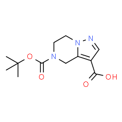 ChemSpider 2D Image | 5-(tert-butoxycarbonyl)-4,5,6,7-tetrahydropyrazolo[1,5-a]pyrazine-3-carboxylic acid | C12H17N3O4
