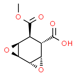 ChemSpider 2D Image | (1S,2S,4S,5S,6S,7S)-6-(Methoxycarbonyl)-3,8-dioxatricyclo[5.1.0.0~2,4~]octane-5-carboxylic acid | C9H10O6