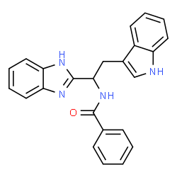 ChemSpider 2D Image | N-[1-(1H-Benzimidazol-2-yl)-2-(1H-indol-3-yl)ethyl]benzamide | C24H20N4O