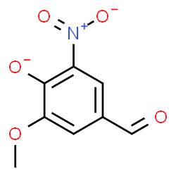ChemSpider 2D Image | 4-Formyl-2-methoxy-6-nitrophenolate | C8H6NO5