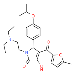 ChemSpider 2D Image | 1-[2-(Diethylamino)ethyl]-3-hydroxy-5-(4-isopropoxyphenyl)-4-(5-methyl-2-furoyl)-1,5-dihydro-2H-pyrrol-2-one | C25H32N2O5