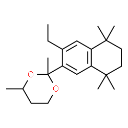 ChemSpider 2D Image | 2-(3-ethyl-5,5,8,8-tetramethyl-6,7-dihydronaphthalen-2-yl)-2,4-dimethyl-1,3-dioxane | C22H34O2