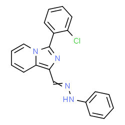 ChemSpider 2D Image | 3-(2-Chlorophenyl)-1-[(phenylhydrazono)methyl]imidazo[1,5-a]pyridine | C20H15ClN4