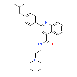 ChemSpider 2D Image | 2-(4-Isobutylphenyl)-N-[2-(4-morpholinyl)ethyl]-4-quinolinecarboxamide | C26H31N3O2