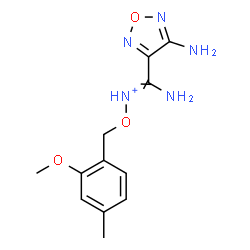 ChemSpider 2D Image | Amino(4-amino-1,2,5-oxadiazol-3-yl)-N-[(2-methoxy-4-methylbenzyl)oxy]methaniminium | C12H16N5O3