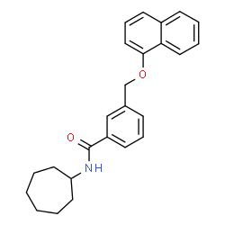 ChemSpider 2D Image | N-Cycloheptyl-3-[(1-naphthyloxy)methyl]benzamide | C25H27NO2