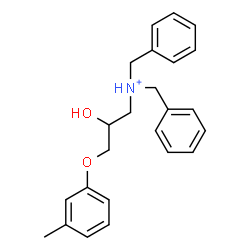 ChemSpider 2D Image | N,N-Dibenzyl-2-hydroxy-3-(3-methylphenoxy)-1-propanaminium | C24H28NO2