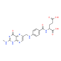 ChemSpider 2D Image | N-[4-({[2-(Methylamino)-4-oxo-1,4-dihydro-6-pteridinyl]methyl}amino)benzoyl]glutamic acid | C20H21N7O6
