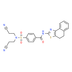 ChemSpider 2D Image | 4-[Bis(2-cyanoethyl)sulfamoyl]-N-(4,5-dihydronaphtho[1,2-d][1,3]thiazol-2-yl)benzamide | C24H21N5O3S2